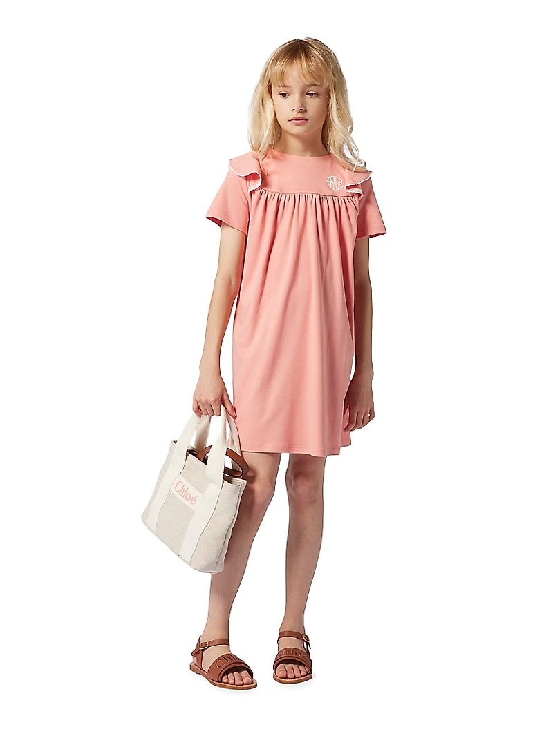 Little Girl's & Logo Leather Sandals