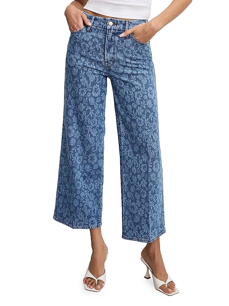Good Waist High-Rise Cropped Palazzo Jeans