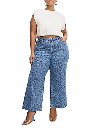 Good Waist High-Rise Cropped Palazzo Jeans