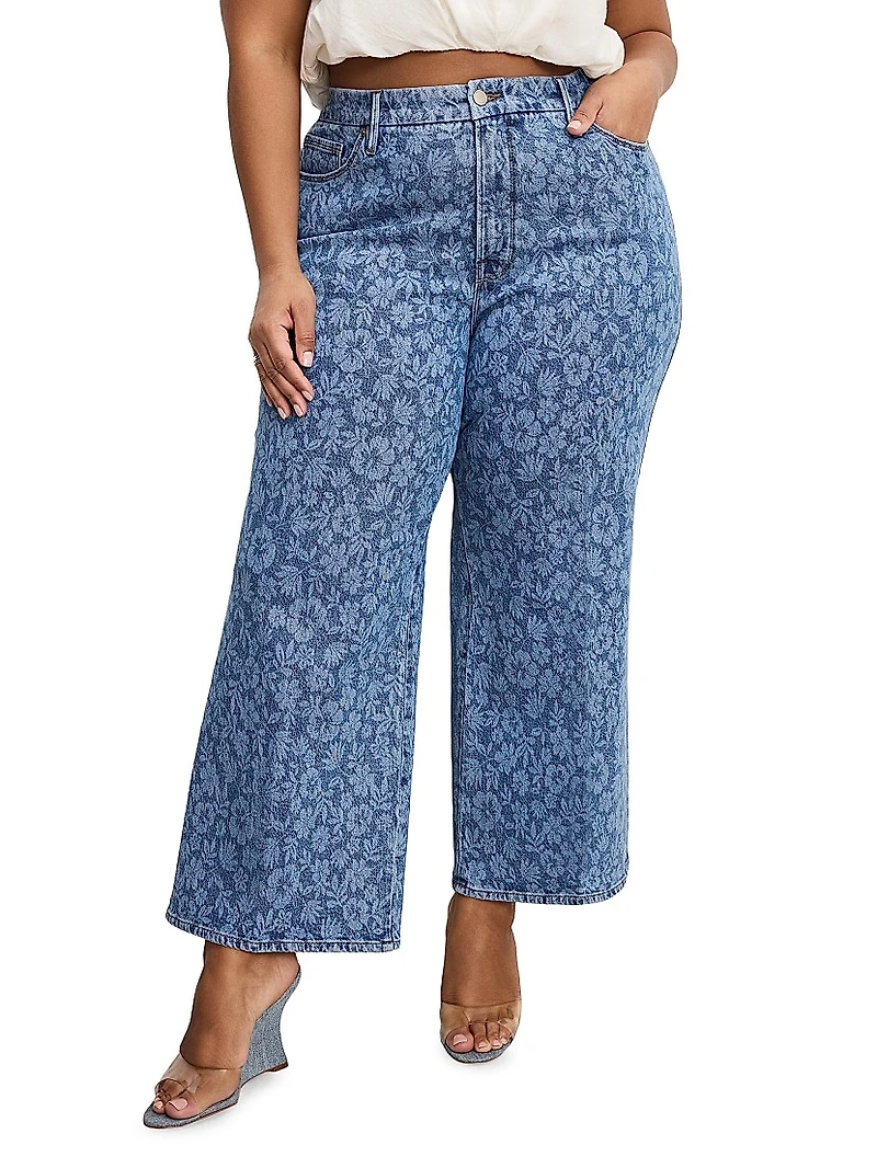 Good Waist High-Rise Cropped Palazzo Jeans