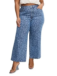 Good Waist High-Rise Cropped Palazzo Jeans