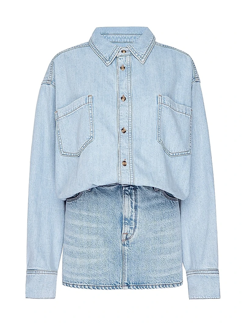 Relaxed Denim Mini Shirtdress