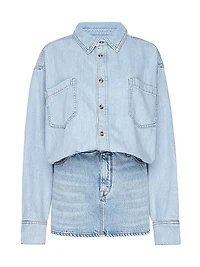 Relaxed Denim Mini Shirtdress