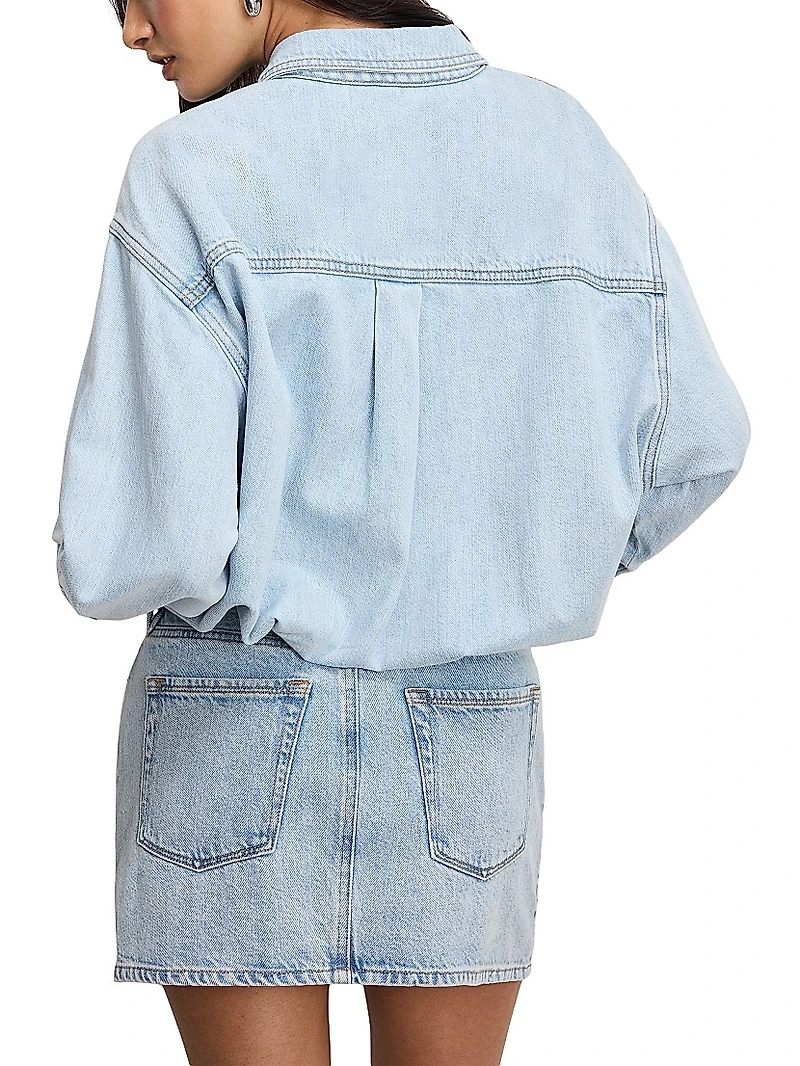 Relaxed Denim Mini Shirtdress
