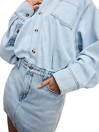 Relaxed Denim Mini Shirtdress