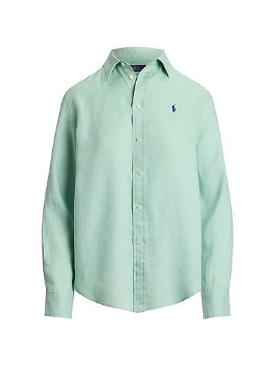 Classic Fit Linen Button-Front Shirt