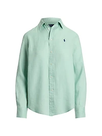 Classic Fit Linen Button-Front Shirt