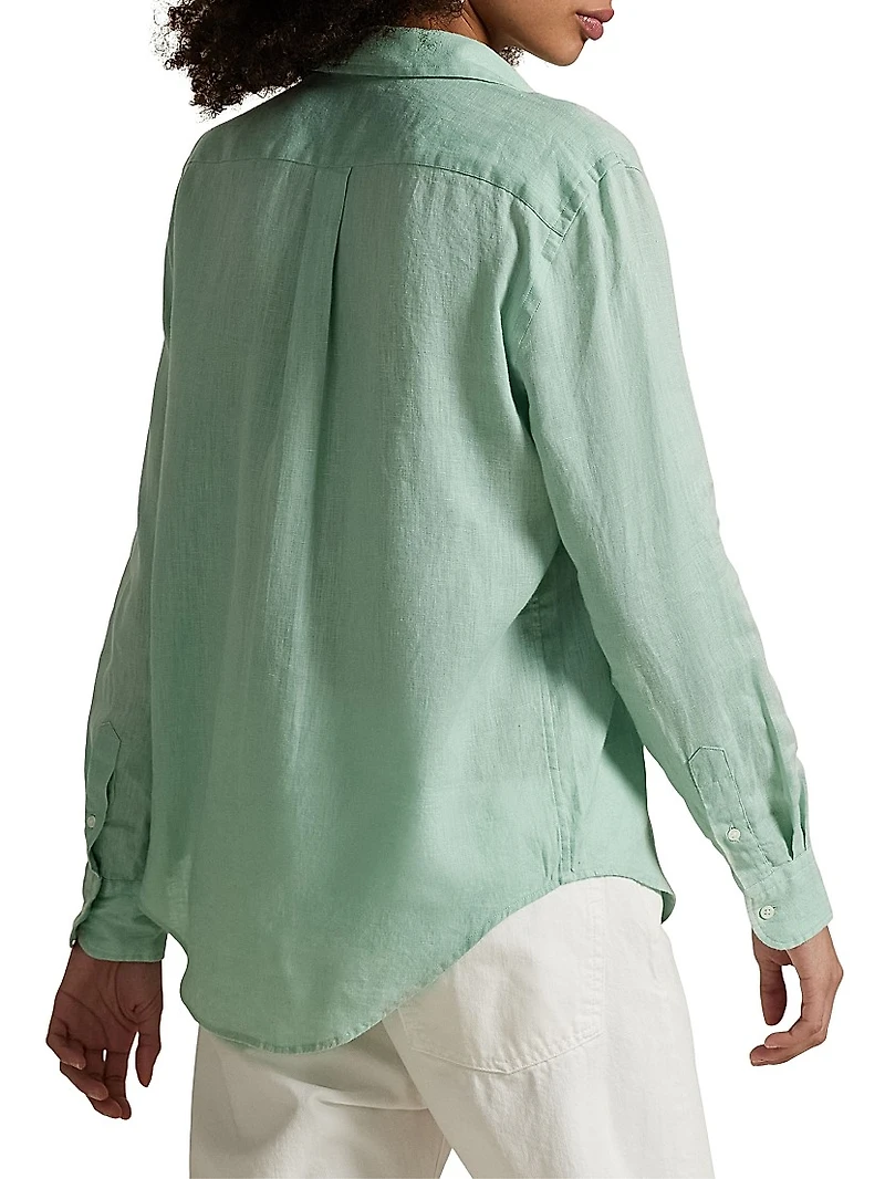 Classic Fit Linen Button-Front Shirt