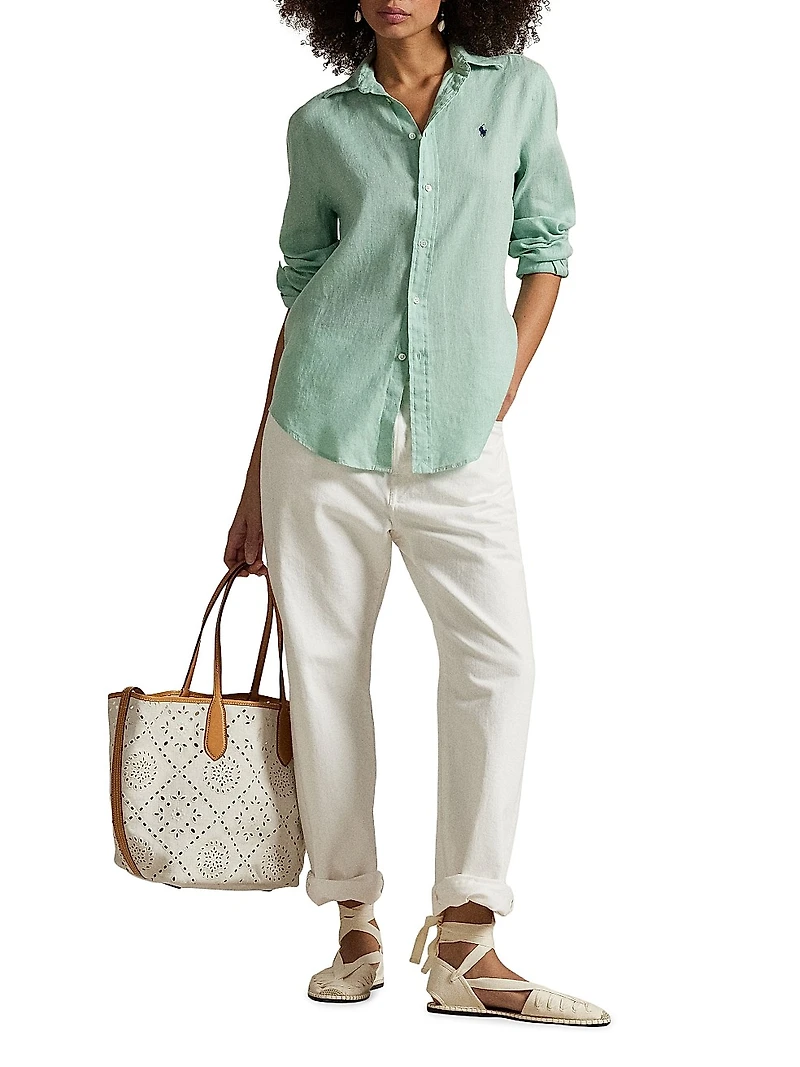 Classic Fit Linen Button-Front Shirt