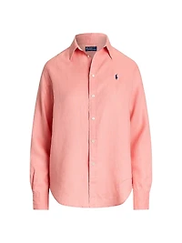 Classic Fit Linen Button-Front Shirt