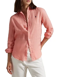 Classic Fit Linen Button-Front Shirt
