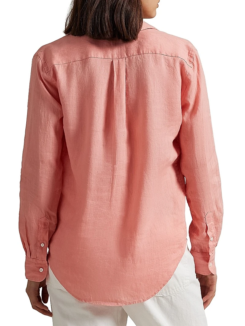 Classic Fit Linen Button-Front Shirt