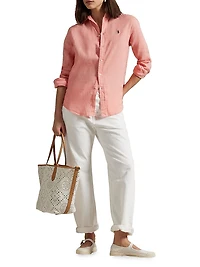 Classic Fit Linen Button-Front Shirt