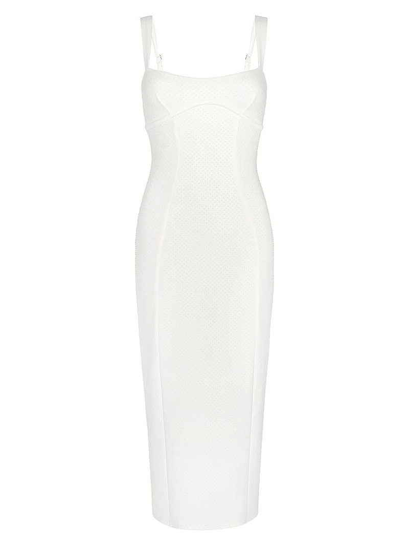 Sculpting Crystal Sweetheart Midi-Dress