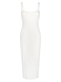 Sculpting Crystal Sweetheart Midi-Dress