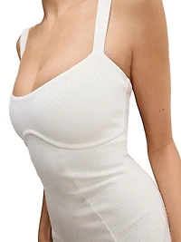 Sculpting Crystal Sweetheart Midi-Dress