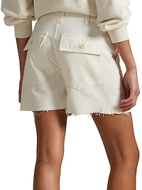 The Ricky Cotton Raw-Edge Shorts