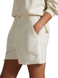 The Ricky Cotton Raw-Edge Shorts