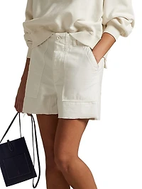 The Ricky Cotton Raw-Edge Shorts