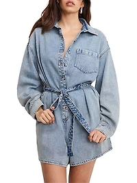Weightless Long-Sleeve Denim Romper