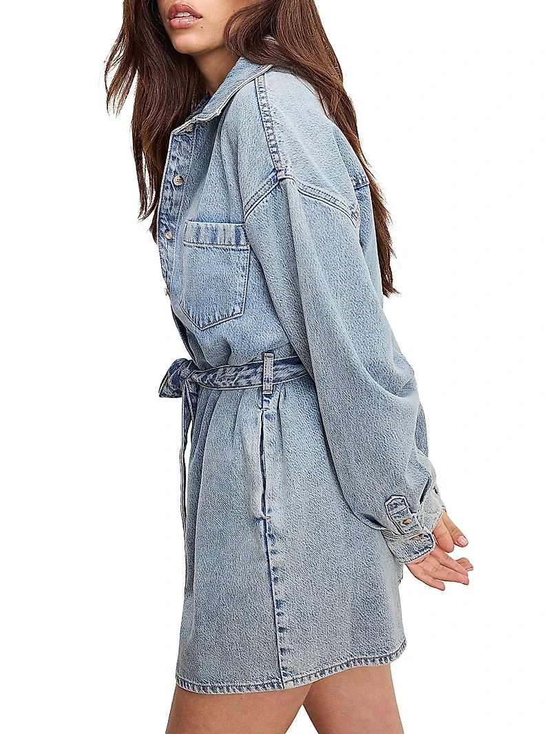 Weightless Long-Sleeve Denim Romper