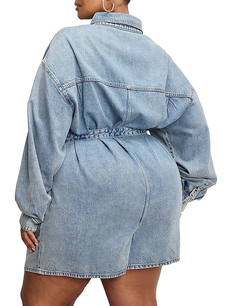 Weightless Long-Sleeve Denim Romper