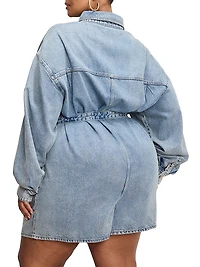Weightless Long-Sleeve Denim Romper