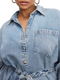 Weightless Long-Sleeve Denim Romper