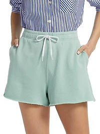 Cotton-Blend Fleece Drawstring Shorts
