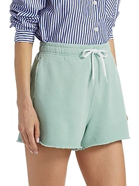 Cotton-Blend Fleece Drawstring Shorts