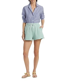 Cotton-Blend Fleece Drawstring Shorts