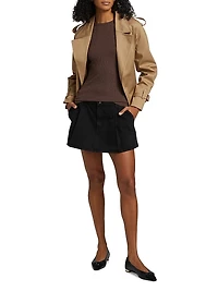 The Pleated Denim Miniskirt