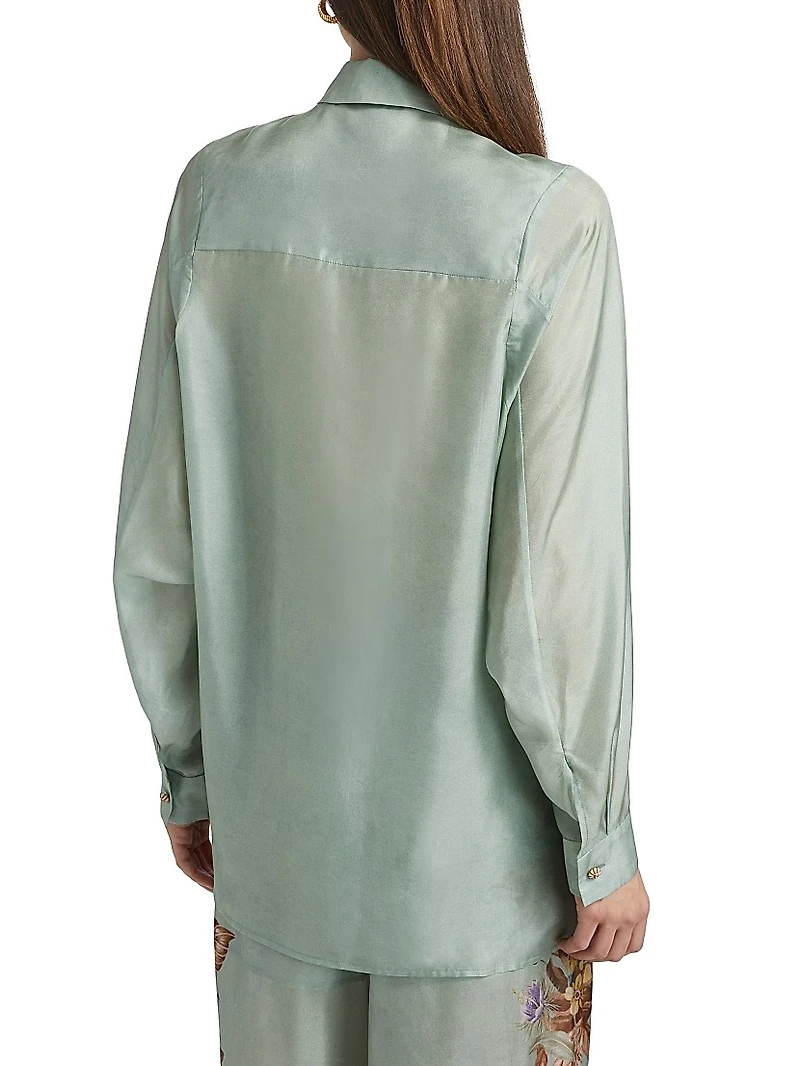 Coco Floral Silk Relaxed-Fit Shirt