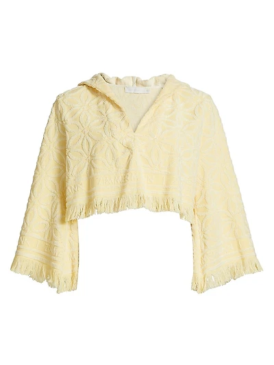 Coco Floral Cotton Crop Hoodie