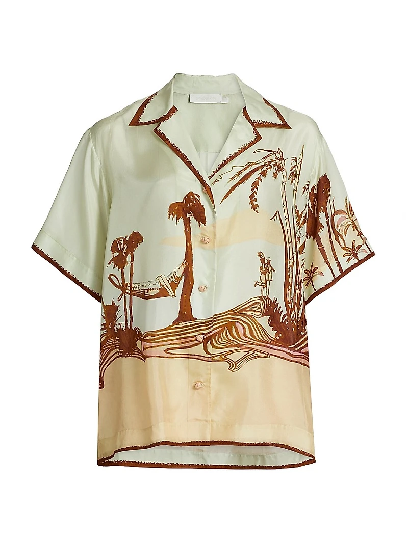 Coco Silk Short-Sleeve Shirt