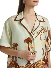 Coco Silk Short-Sleeve Shirt