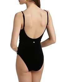 Rhiannon Velvet Belted One-Piece Swimsuit