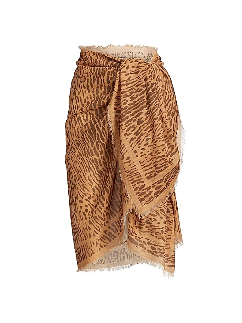 Printed Cotton Self-Tie Pareo