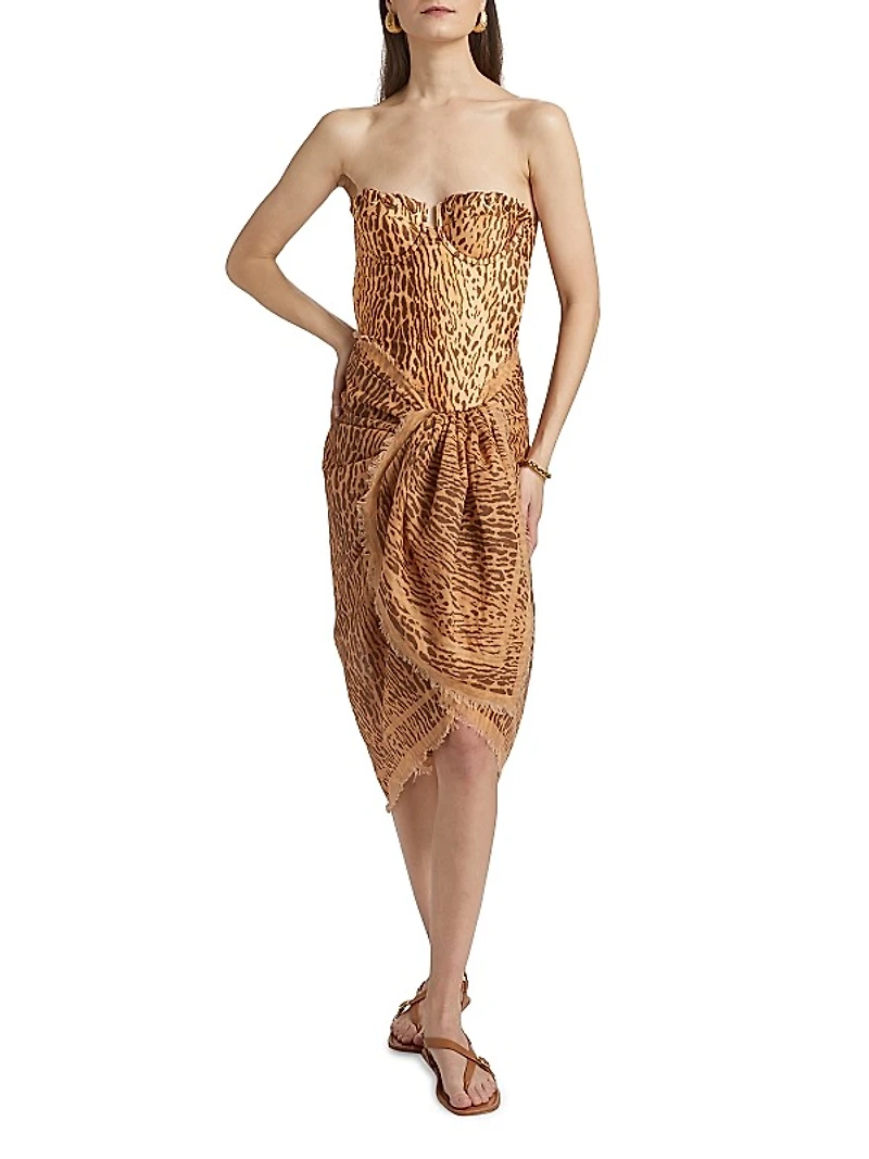 Printed Cotton Self-Tie Pareo