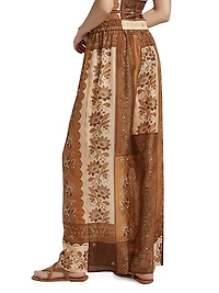 Lucky Floral Silk Relaxed-Fit Pants