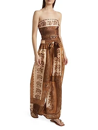 Lucky Floral Silk Relaxed-Fit Pants