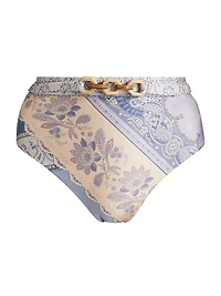 Lucky Mixed Print Bikini Bottom
