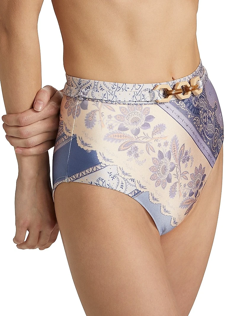 Lucky Mixed Print Bikini Bottom