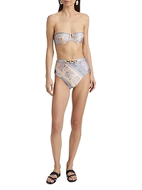 Lucky Mixed Print Bikini Bottom