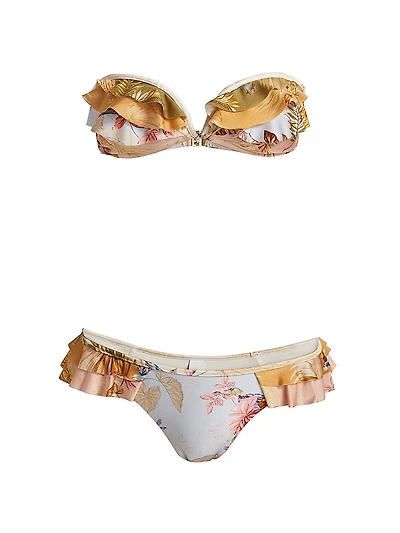 Ascension Mixed Print Ruffle Bikini