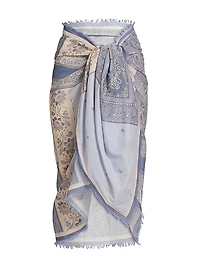 Paisley Cotton Self-Tie Pareo