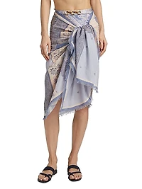 Paisley Cotton Self-Tie Pareo