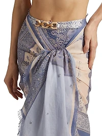 Paisley Cotton Self-Tie Pareo