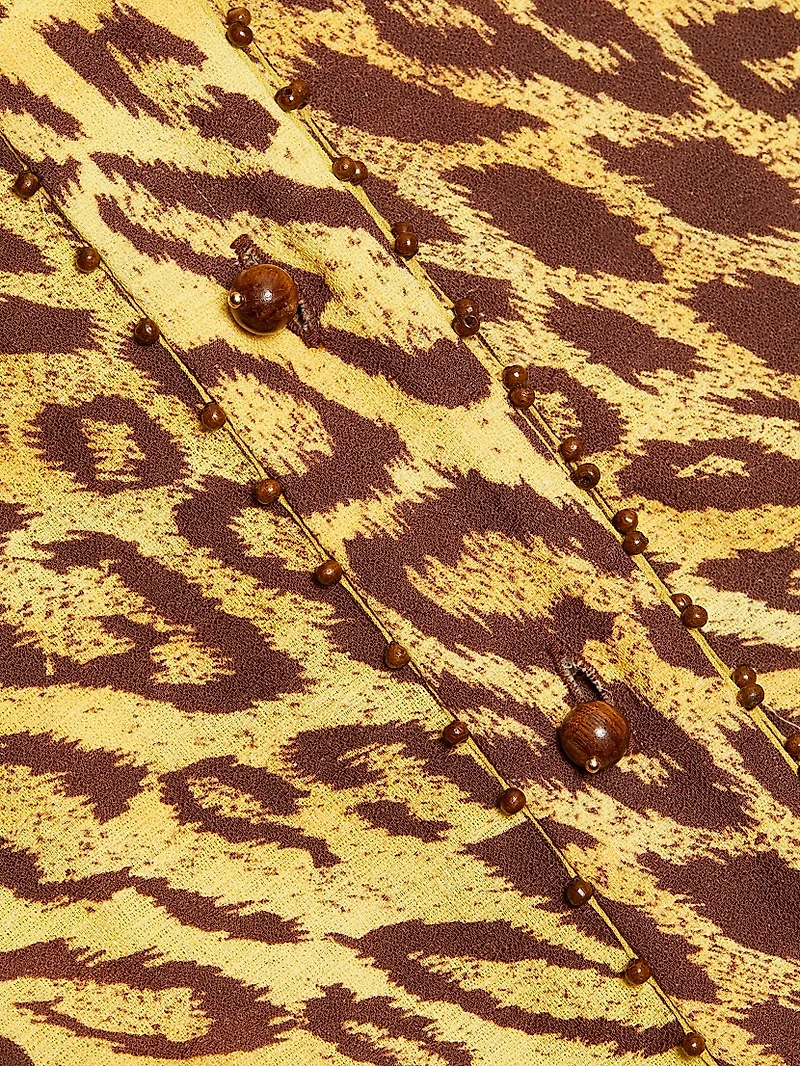 Coco Leopard Print Cotton Cover-Up Shirt