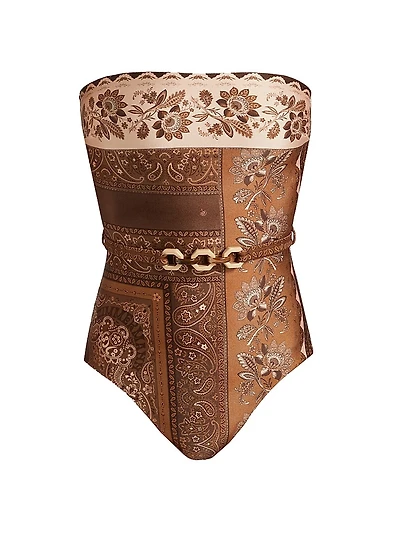 Lucky Mixed Print One-Piece Swimsuit